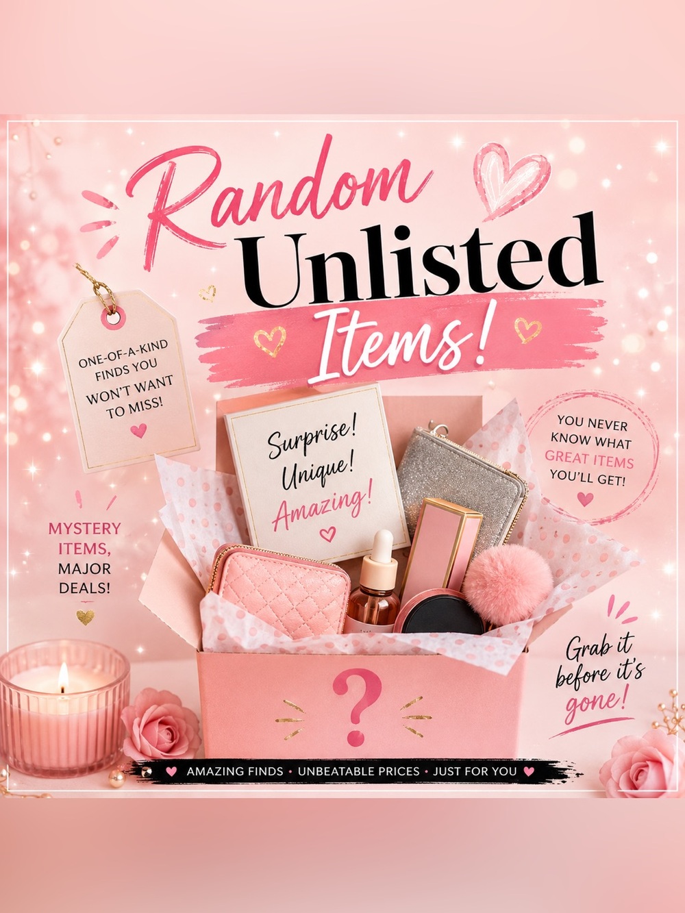 Pink 'Unlisted Item' Party Sign – Decorative Home Party Supplies